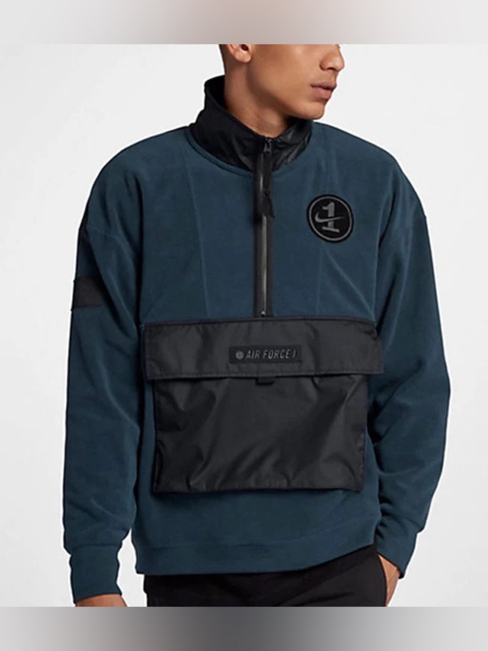 Air Force 1 Deep Teal and Black Pullover Jacket